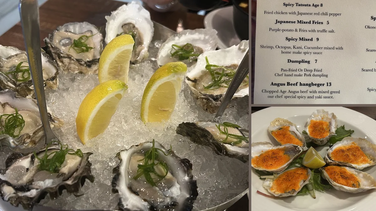 Small plates on a modern restaurant table.